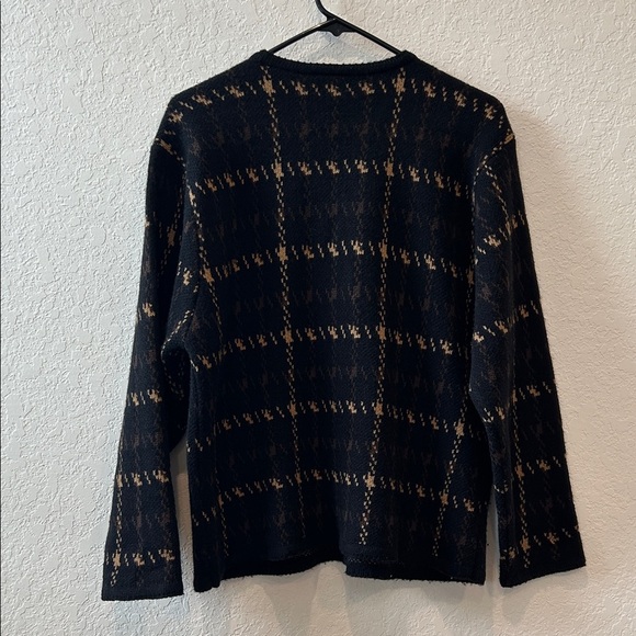 Crystal Kobe Plaid Cardigan in Black and Tan - Picture 7 of 10